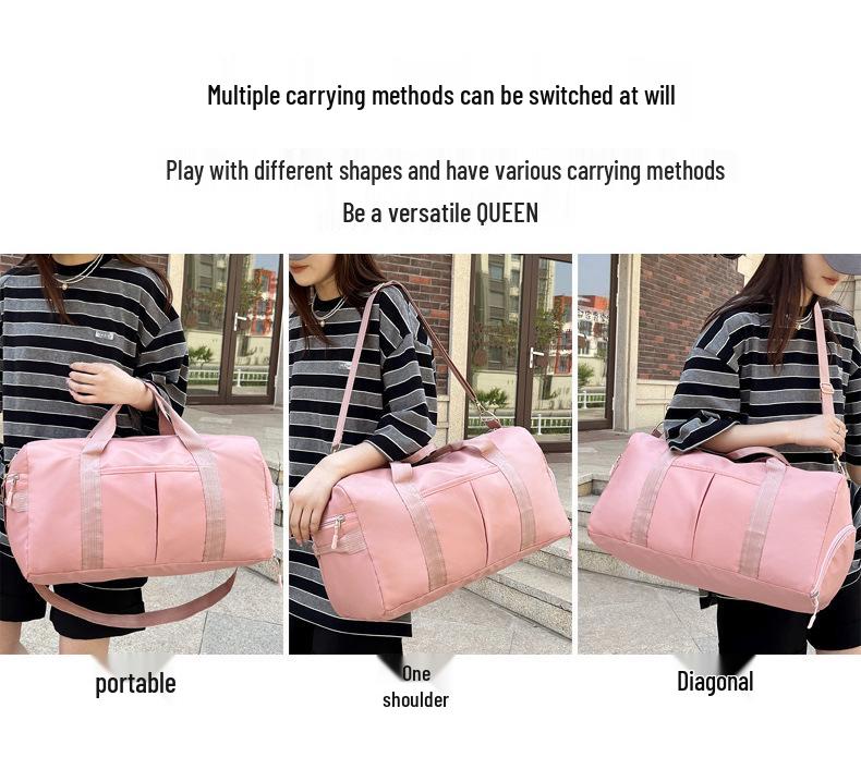 Women's Lightweight Travel Bag with Shoe Compartment - Multifunctional Gym Bag with Wet/Dry Separation