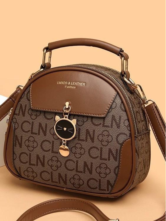 2025 Wszechstronna Okrągła Torba Crossbody i do Ręki z Miękkiej Skóry