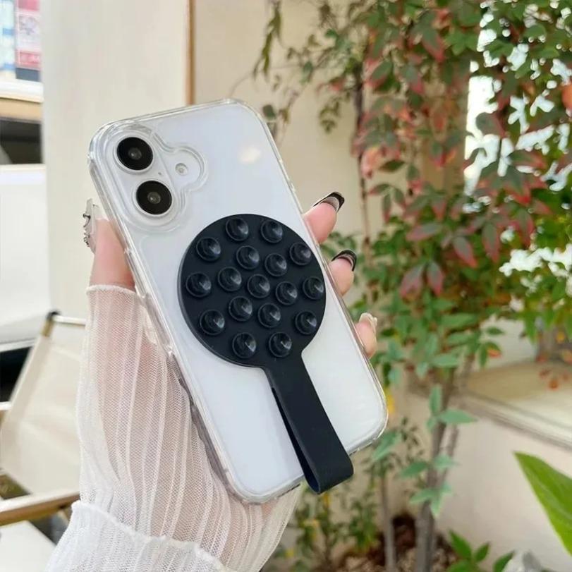 1PCS Silicone Suction Phone Holder Stand Mirror Magnetic Universal Mount for Magsafe iPhone 16 15 14 13 12 Pro Max Phone Bracket