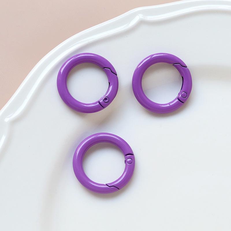 Macaron Color Heart Ring Keychain Clasp for DIY Jewelry, Bracelets, and Phone Chains