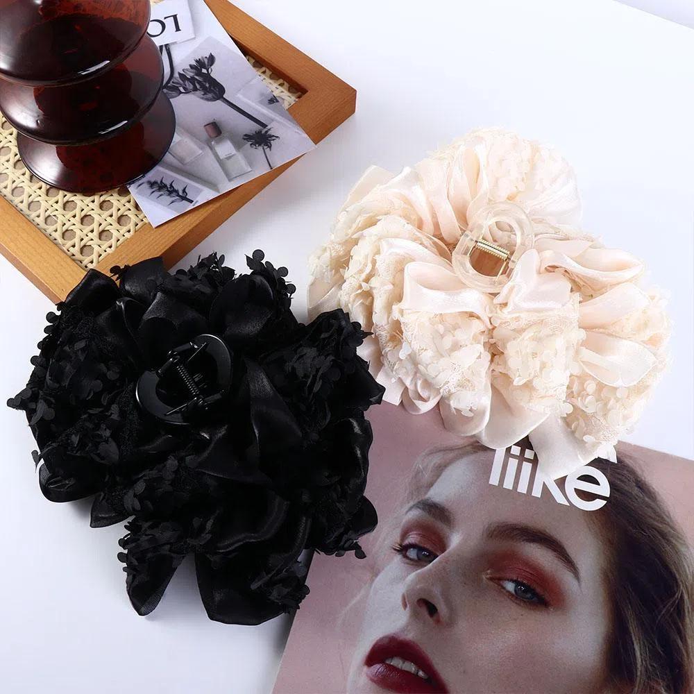 

Bubble Bow Hair Claw Mesh Large Hair Clip Headwear Hair Clips Gifts бежевий