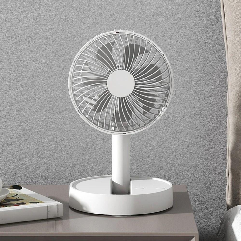 Strong Wind USB Desk Fan 4 Speed Adjustable Portable Rechargeable Fan  Home Office