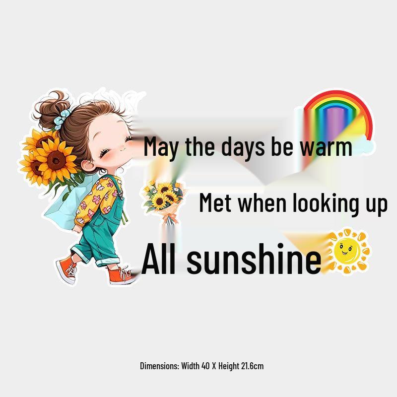 Warm Days Creative Car Sticker - Waterproof & UV-Protected Windshield Decoration