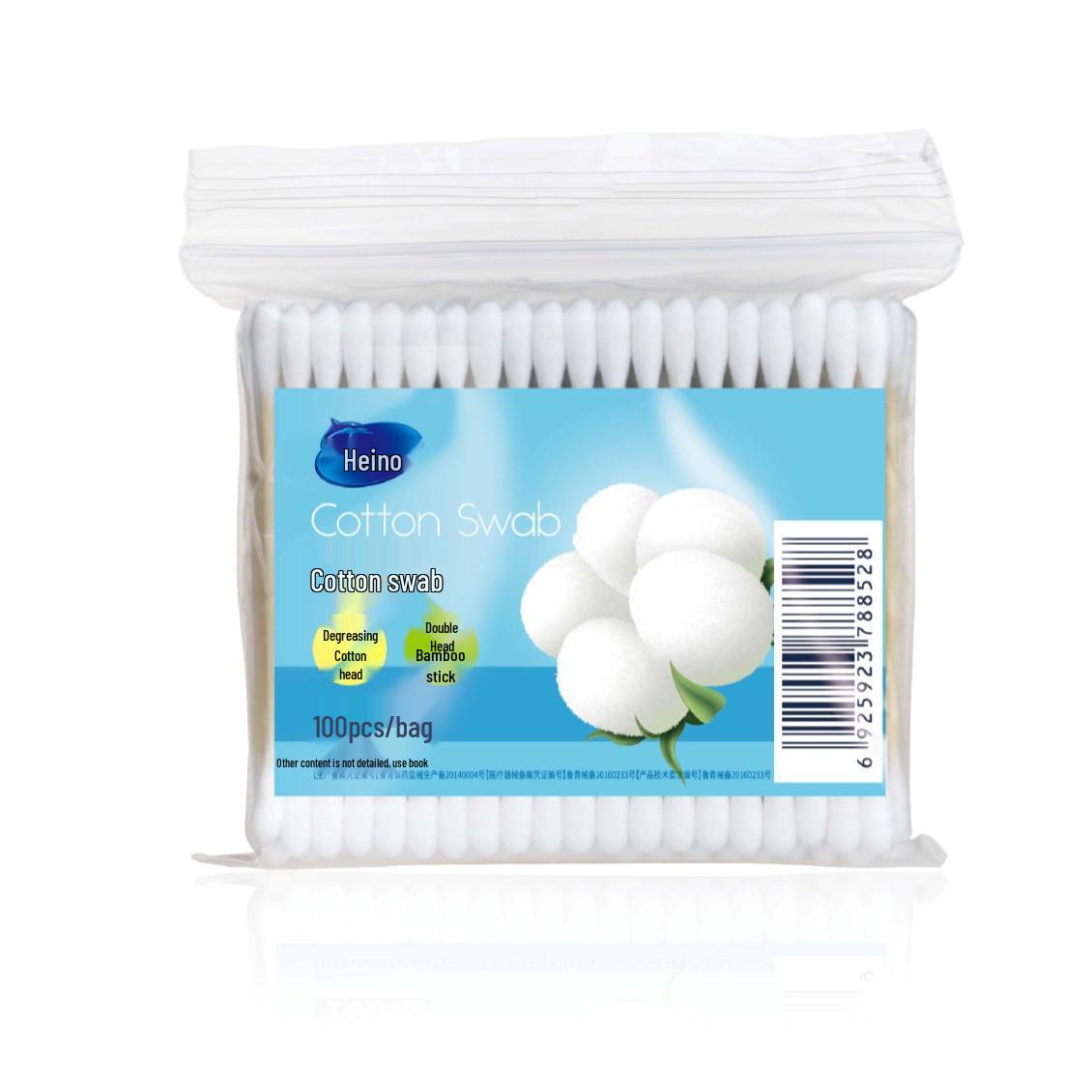 Hais Haina Bamboo Cotton Swabs – Dual-Headed Ear, Nose & Throat Cleaning Swabs