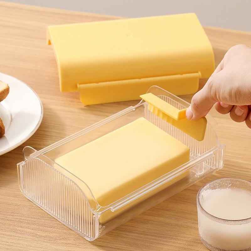 Butter Dish With Cover Butter Fresh-Keeping Box With Cutter Slicer Countertop Butter Box For Home Cheese Storage Box