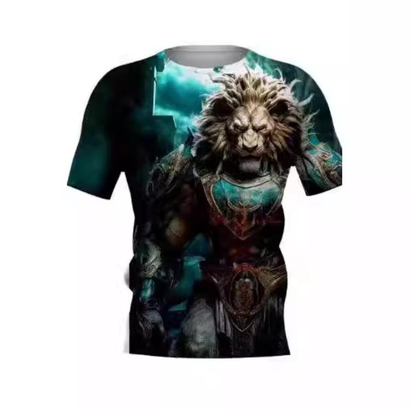 

Men s T-shirt 3D Tiger Print Summer Casual Men s Animal Pattern T-shirt 6XL