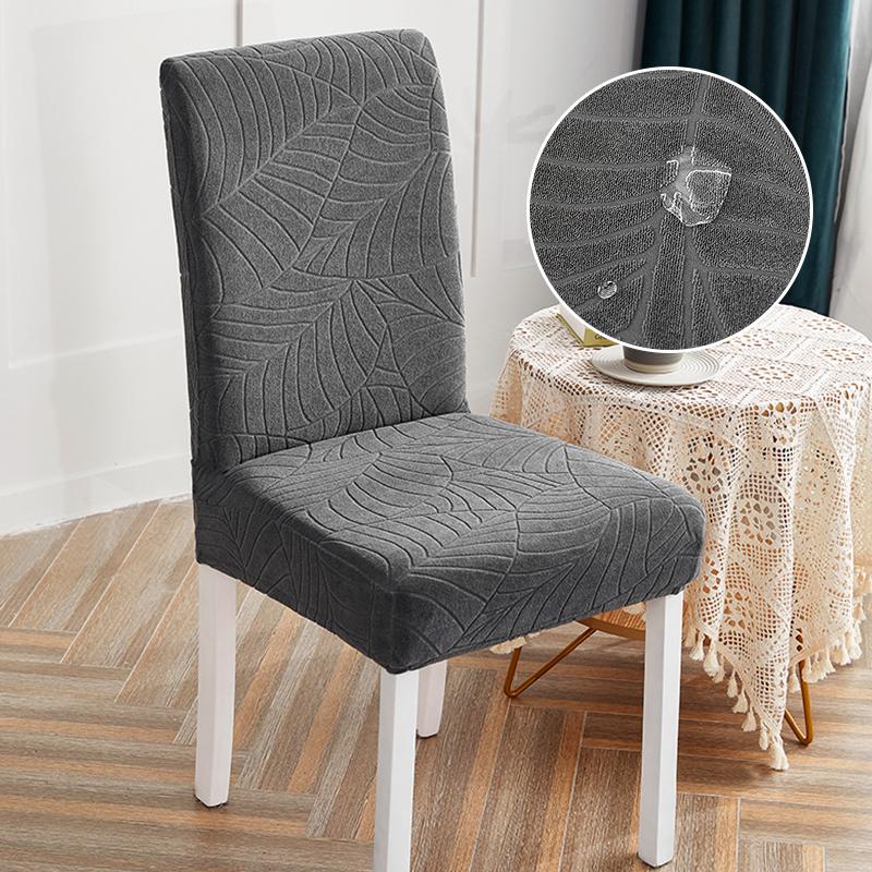 Modern Waterproof Elastic Dining Chair Cover Solid Seat Slipcover For Kitchen Home Hotel Restaurant