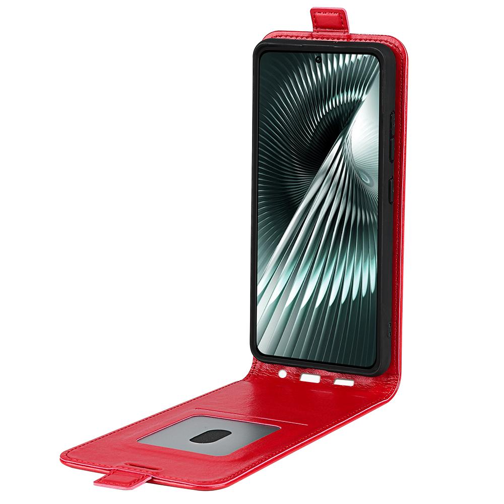 

For Xiaomi Redmi Turbo 3 5G/Poco F6 5G Case Vertical Flip Leather Phone Cover with Card Slots Red