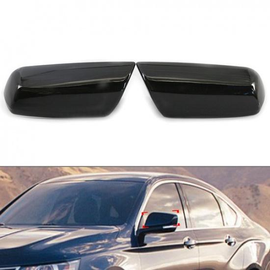 1 Pair Gloss Black Mirror Covers Overlays Trims For Chevrolet Impala 2014-2020