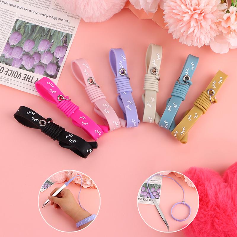 Silica Gel Wrist Strap Silicone Grafting Eyelash Tweezers Bracelet Wrist Strap Makeup Tool For Girl