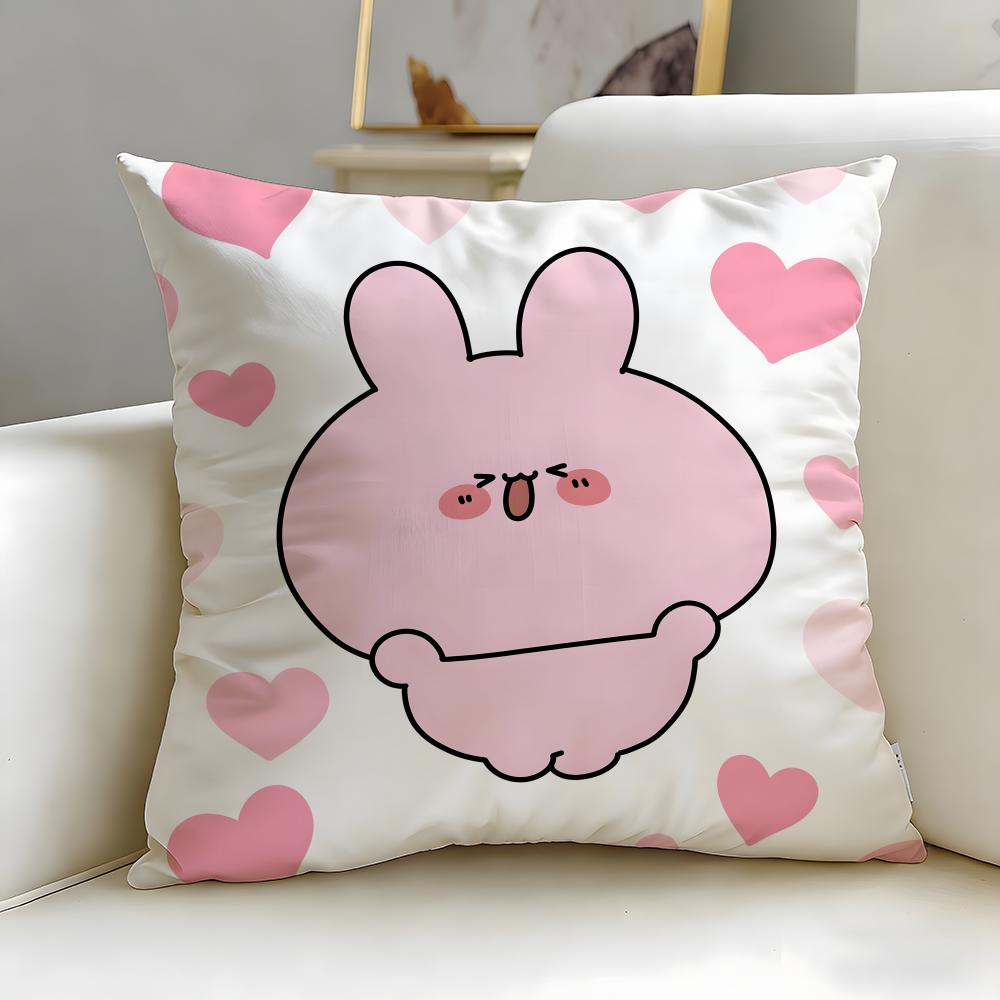 virtual character Asamimichaan Asleep Cushion Cover Soft & Easy-Wash Pillow Case – Versatile for Couch, Bed, Travel and Office