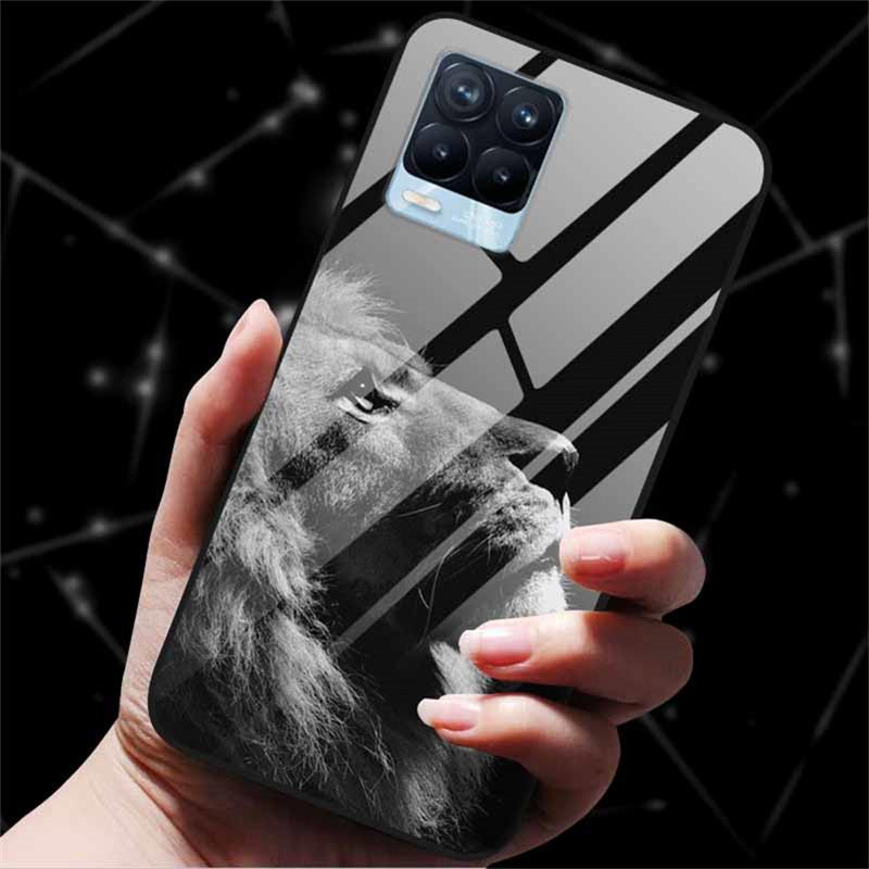 For Realme 8 Case Tempered Glass Hard Back Cover Case For Realme 8 5G 8i Realme 8 Pro Phone Case Cover Realme8 Pro Soft Bumper