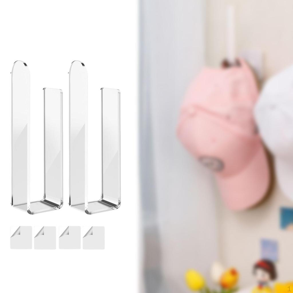 2 Acrylic Hat Hooks for Wall Use, Suitable Organizing Hats In Home