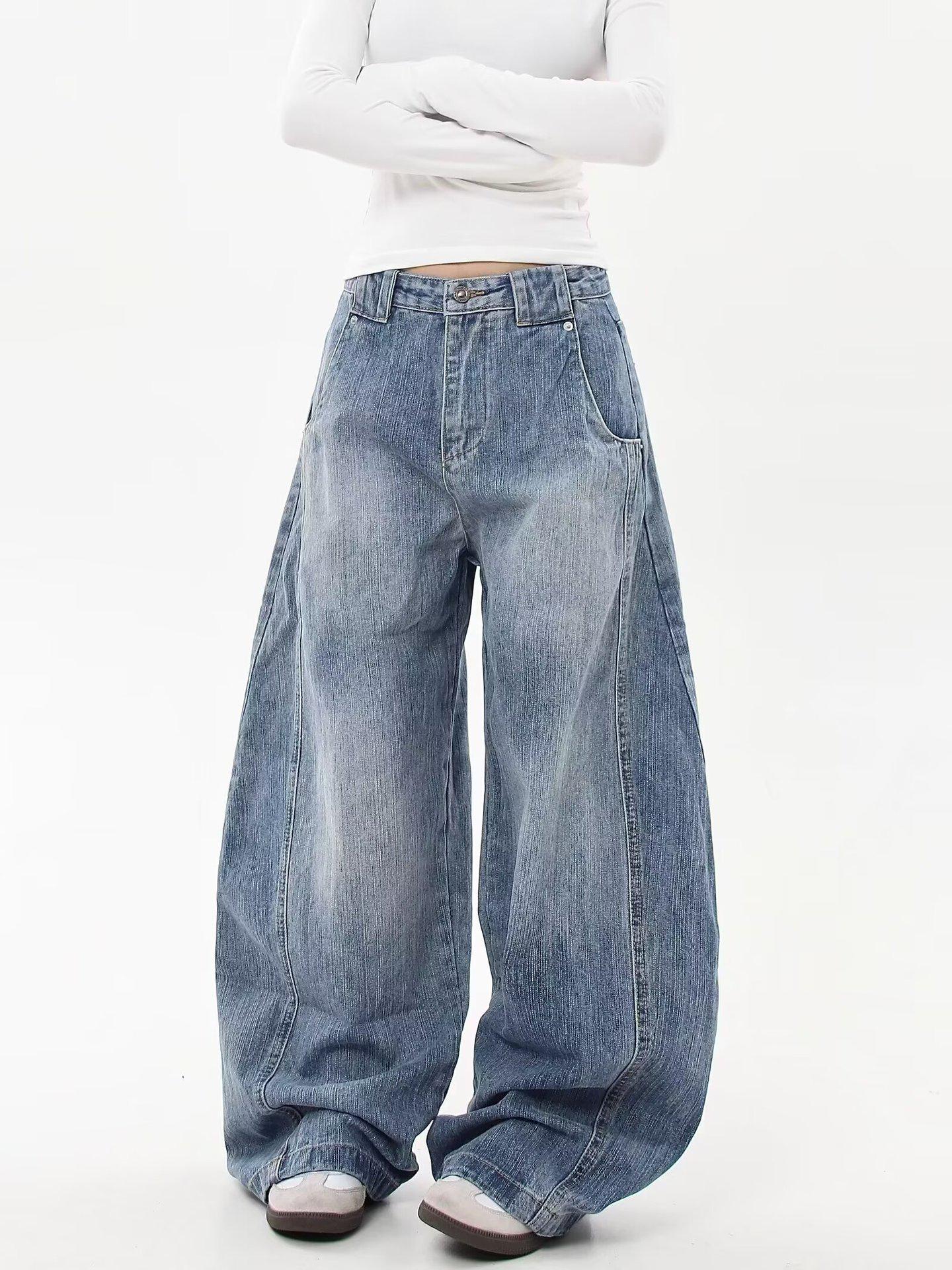 

Женские джинсы с высокой талией, свободные, прямого кроя, ретро, бамбуковые, в форме ятагана 3XL: Height 155-165CM (Weight 150-165kg)