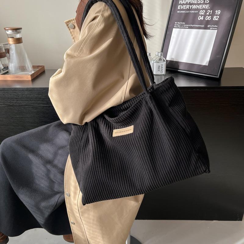 Large capacity corduroy tote bag women's new casual versatile commuter bag simple shoulder bag