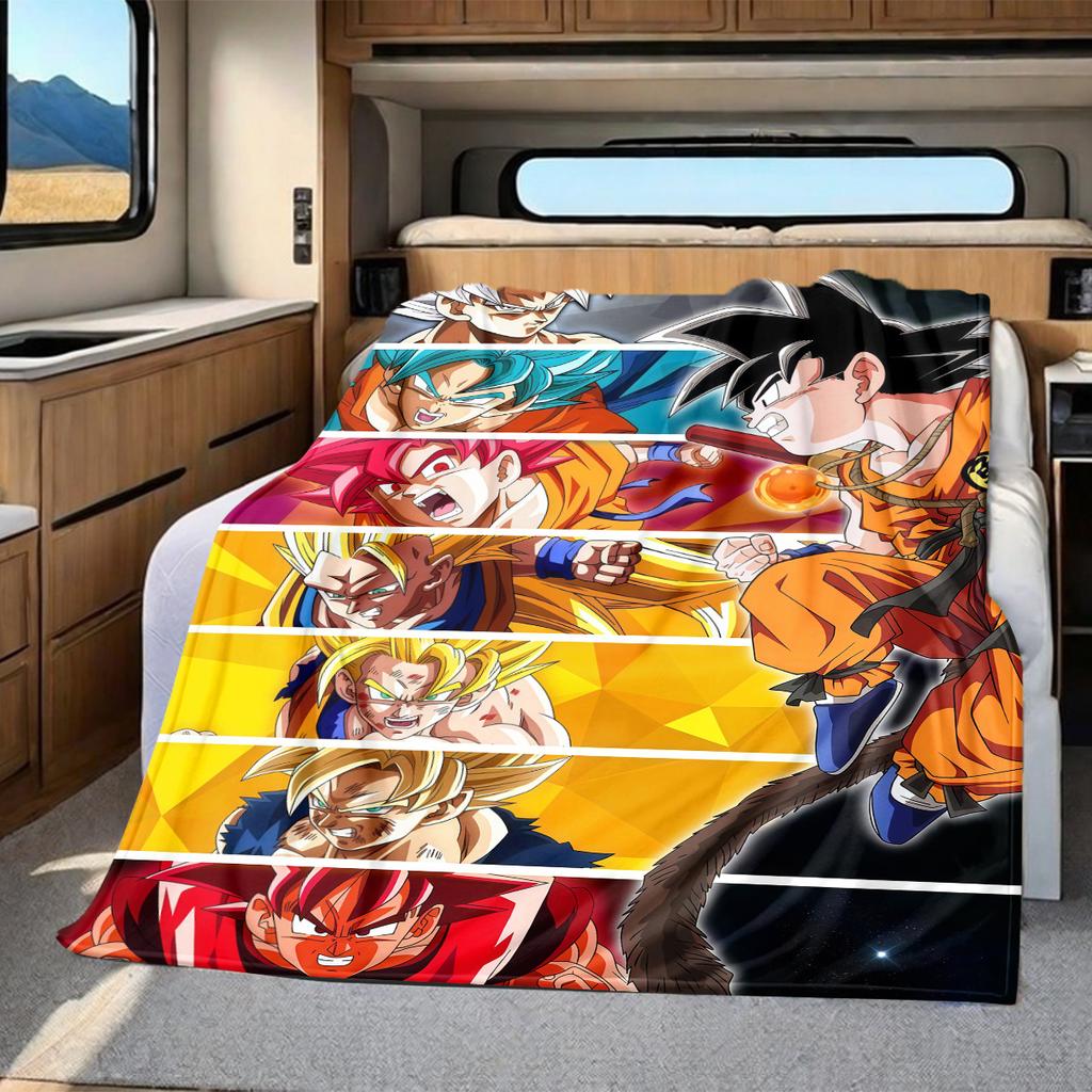 1PC Dragon Ball Super  Print Flannel Blanket, High quality All Seasons, Home Decor, Warmth and Comfort, Perfect for Christmas Gifts