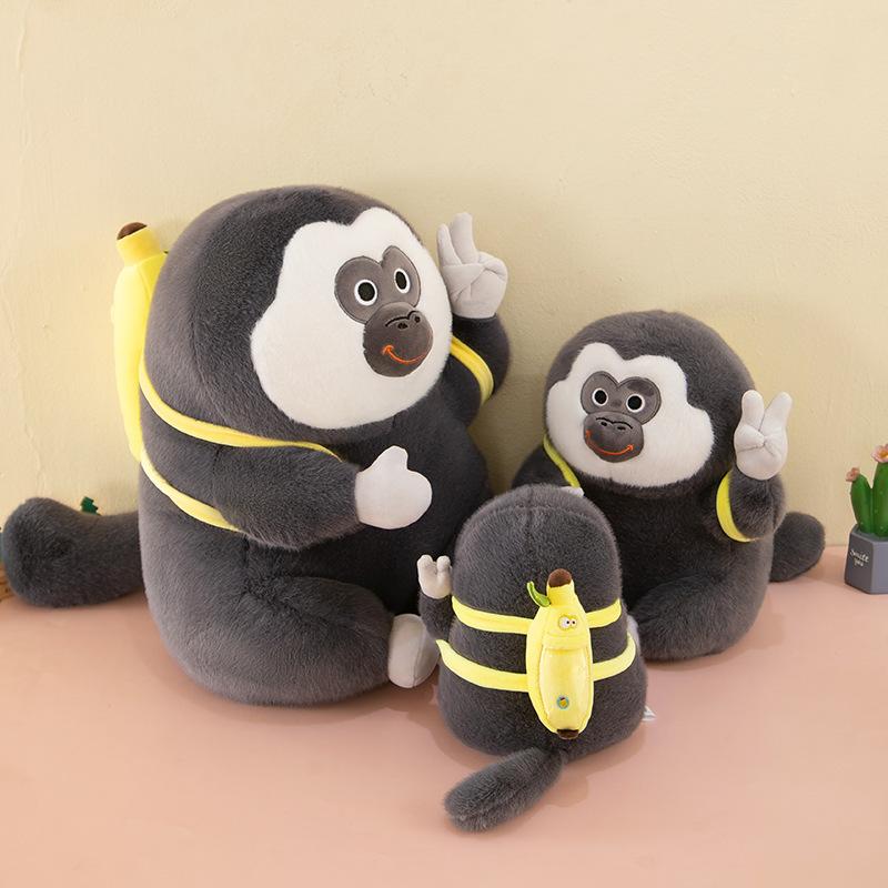 White-faced Monkey Banana Monkey Plush Toy New Ugly Cute Monkey Doll Throw Pillow Doll Birthday Gift