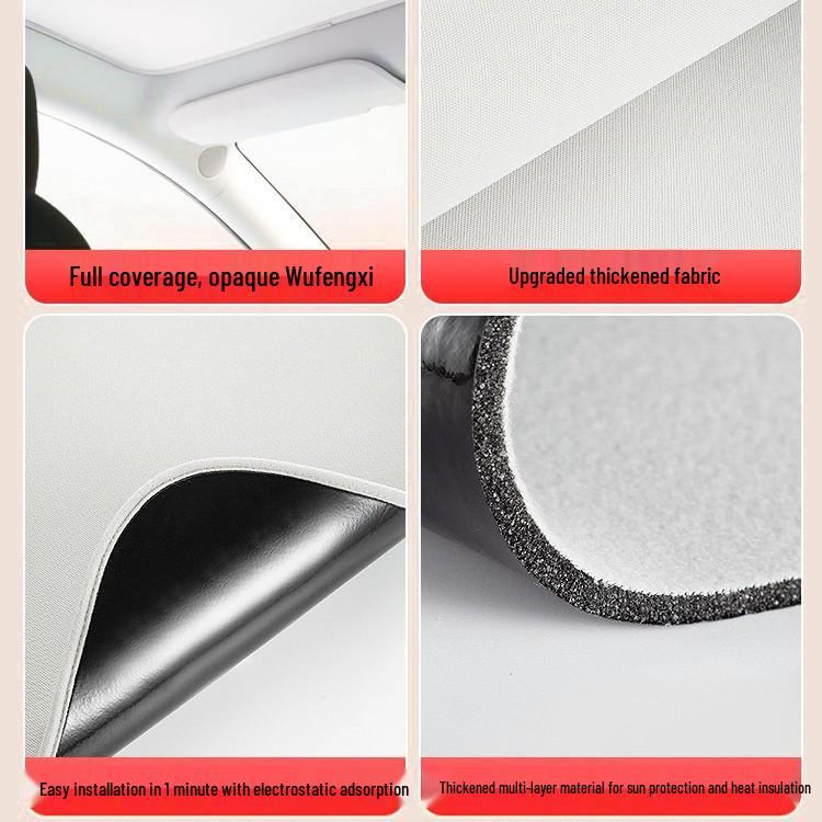 Tesla Model Y Sunroof Electrostatic Sunshade: Sun Protection & Heat Insulation for Panoramic Roofs