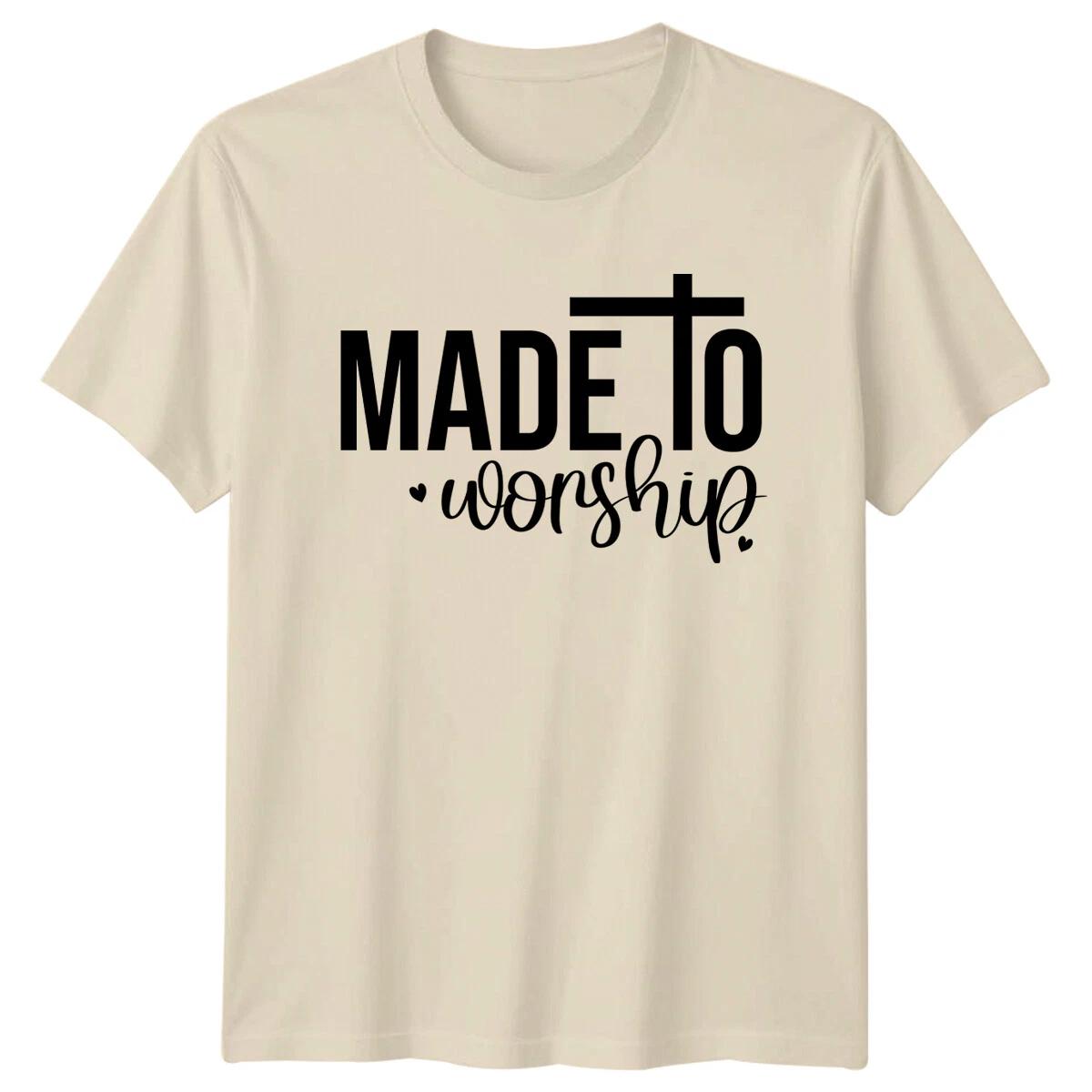 Made To Worship Christian Cross Faith Graphic T-Shirt XS