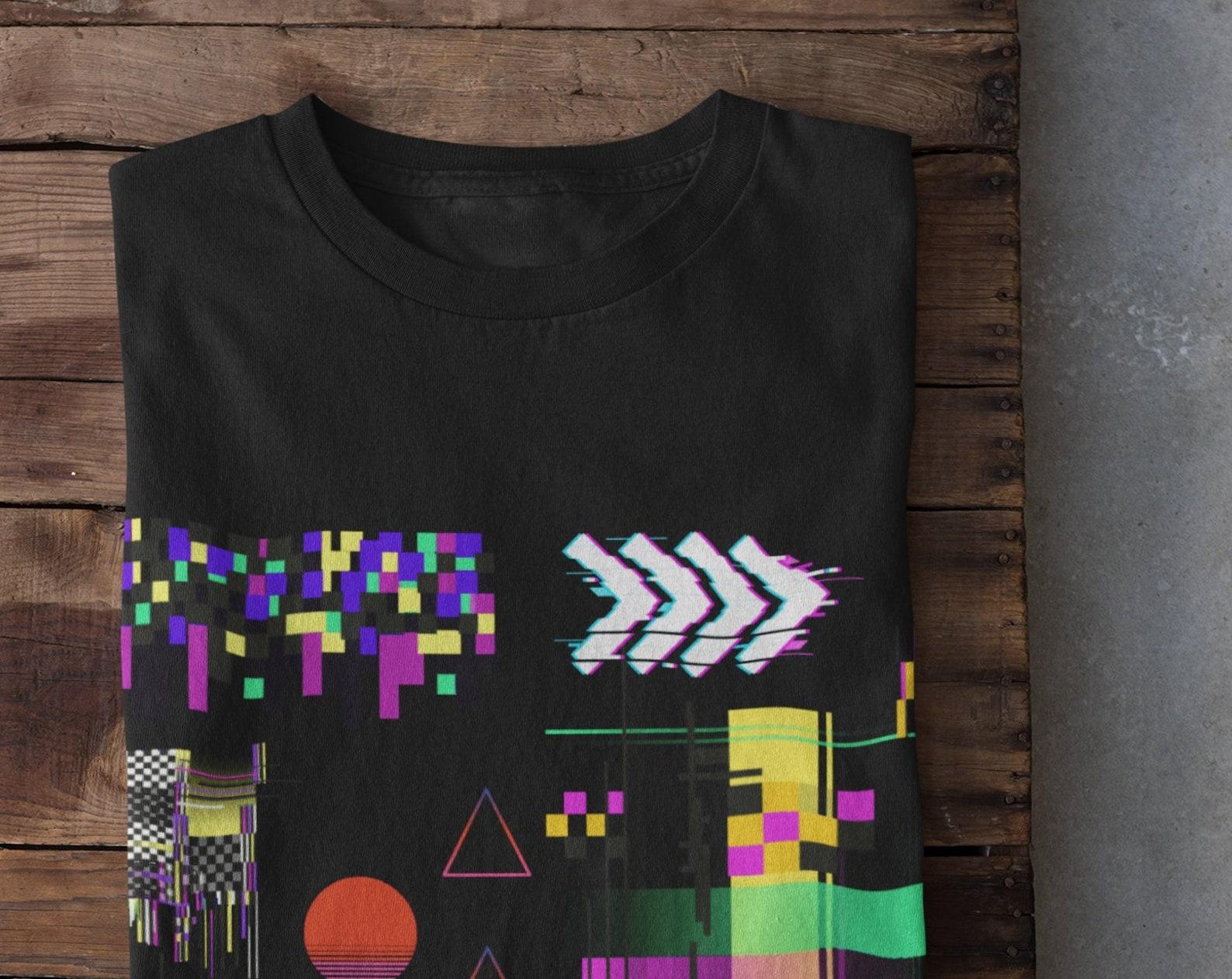Vaporwave Aesthetic Shirt, Vaporwave Clothes, Cyberpunk Clothing, Unisex T-shirt, Synthwave Shirt, Glitch, Y2k, Minimalist Clothing, Kawaii XL