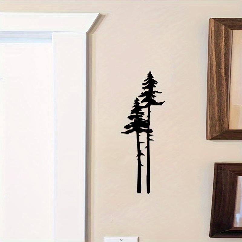 1pc Spruce Two Tall Tree Metal Wall Art, Forest Natural Home Decoration, Rustic Design Halloween Christmas New Year Gift