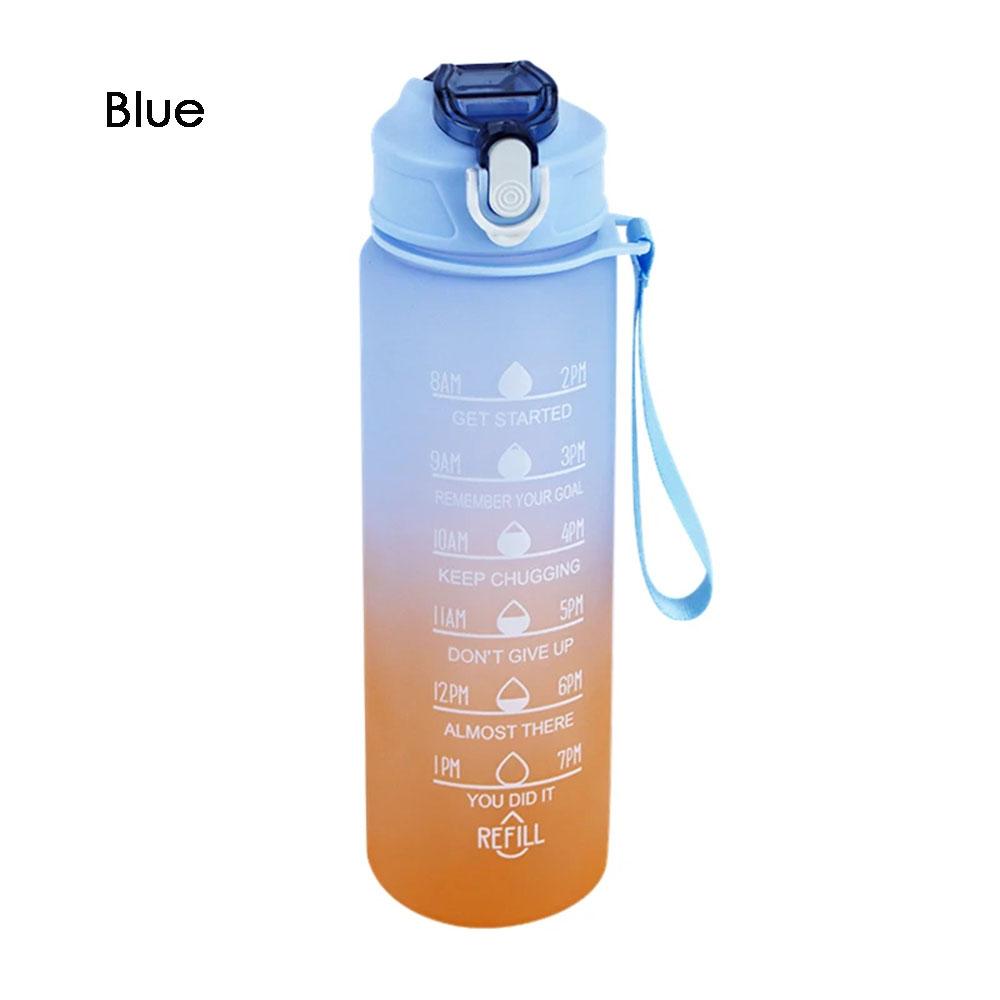 900ml Sports Water Bottle with Time Marker Leak-proof Cup Motivational Portable Water Bottles for Outdoor Sport Fitness BPA Free
