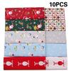 6Pcs/10Pcs Christmas Style Print Cotton Fabric DIY Patchwork Sewing Accessories