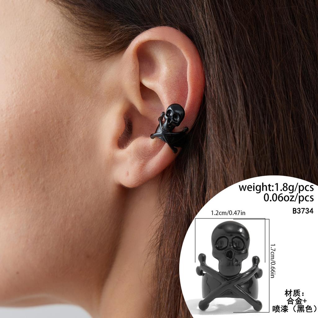 Creative Halloween Skull Hand Ear Bone Clip Earrings Personality Diablo Spider No Pierced Earrings