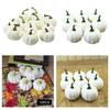 12x White Artificial Pumpkins DIY Harvest Crafts Mini Foam Fall for Autumn Halloween