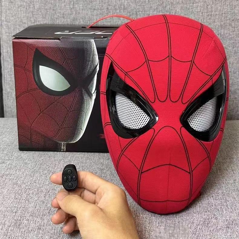 Halloween Spider-Man Mask with Movable Eyes & Light-Up Feature - Cosplay Toy for Kids подарочной коробки/не светлый