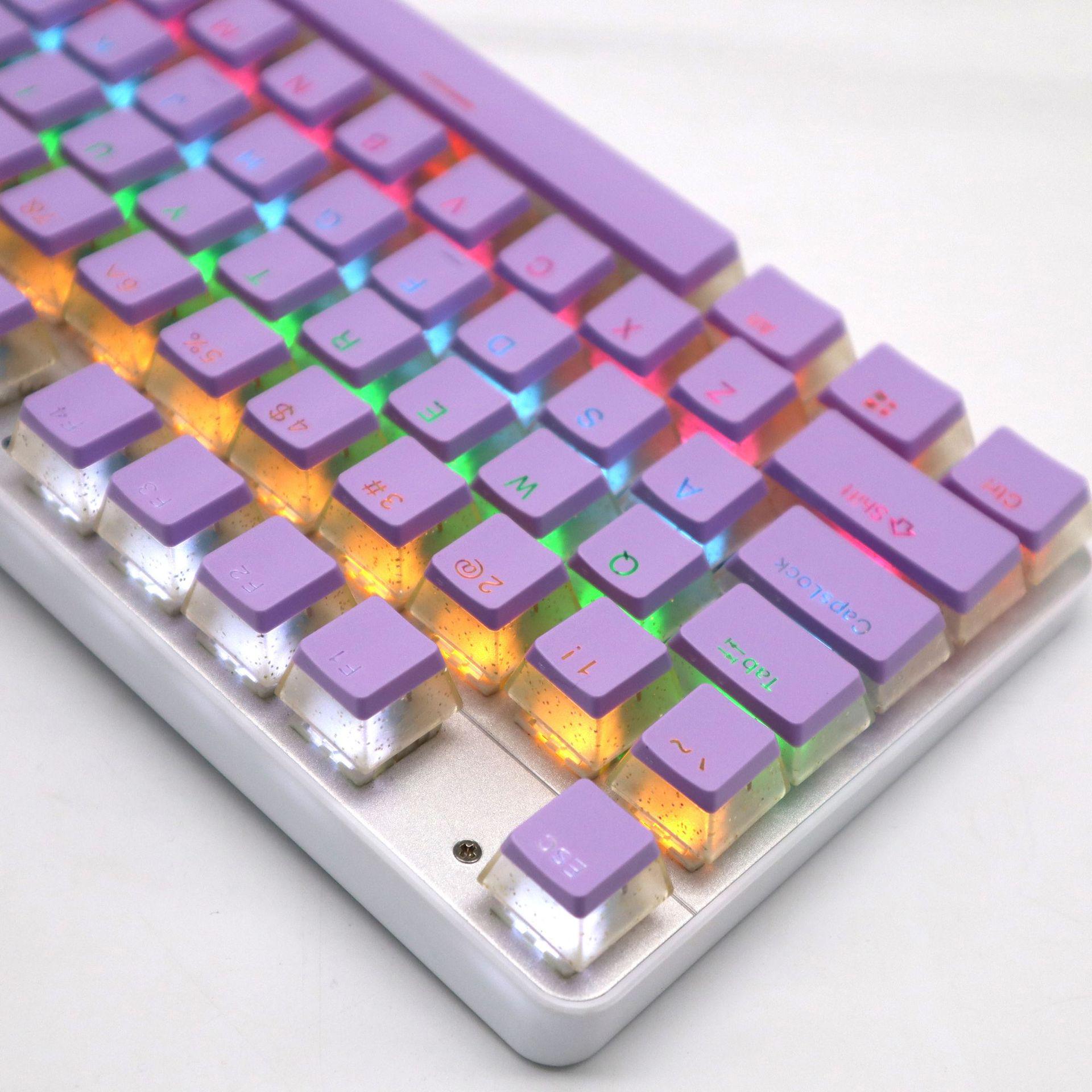 PBT Pudding Double-Layer Translucent Closed-Mouth Keycap Set for Mechanical Keyboards