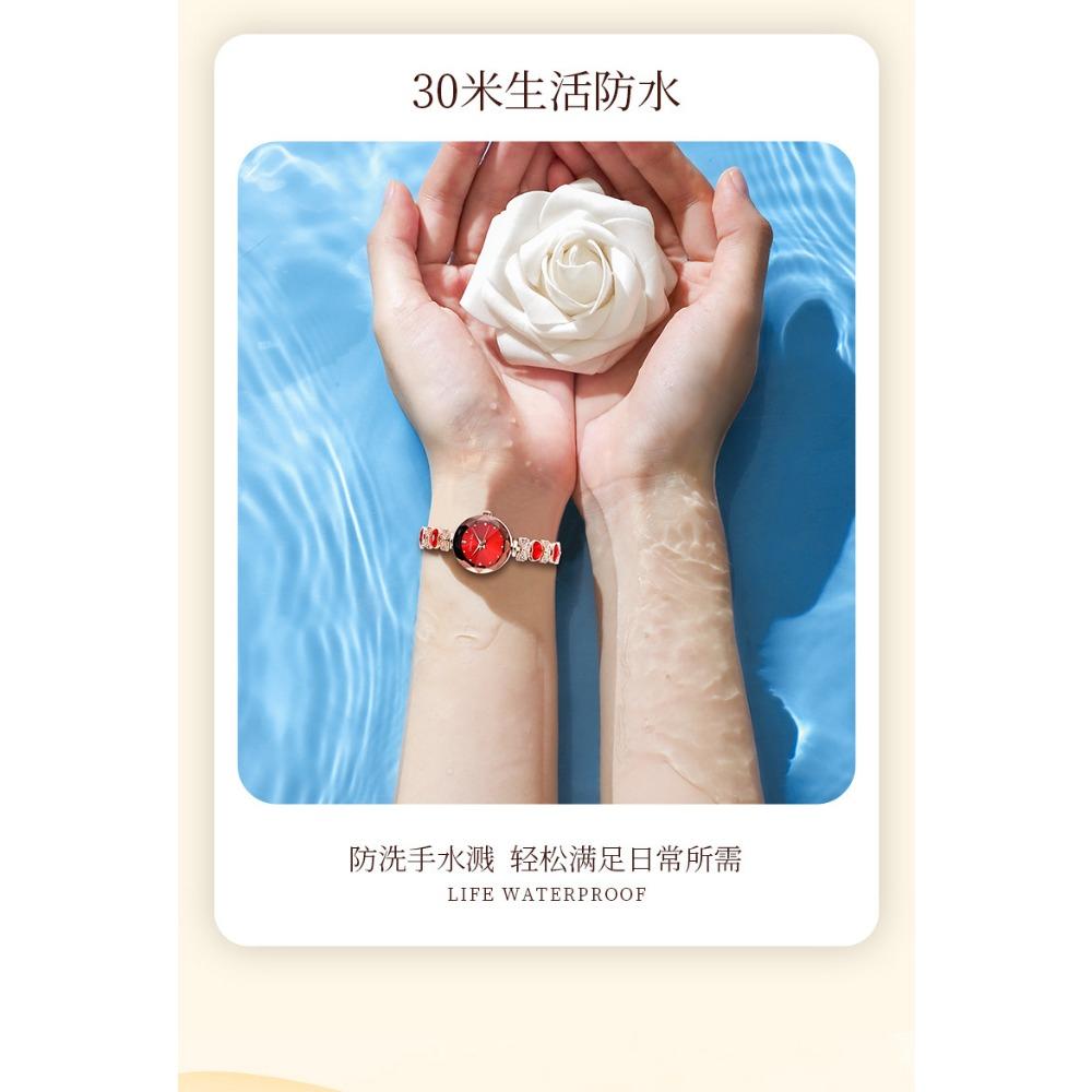 Cimiu Kiai Montre à Quartz Ronde Facettée pour Dames Bracelet Cœur Strassé Nœud Cristal Incrusté Élégante Montre-Bracelet de Soirée de Luxe Cadeau pour Femmes