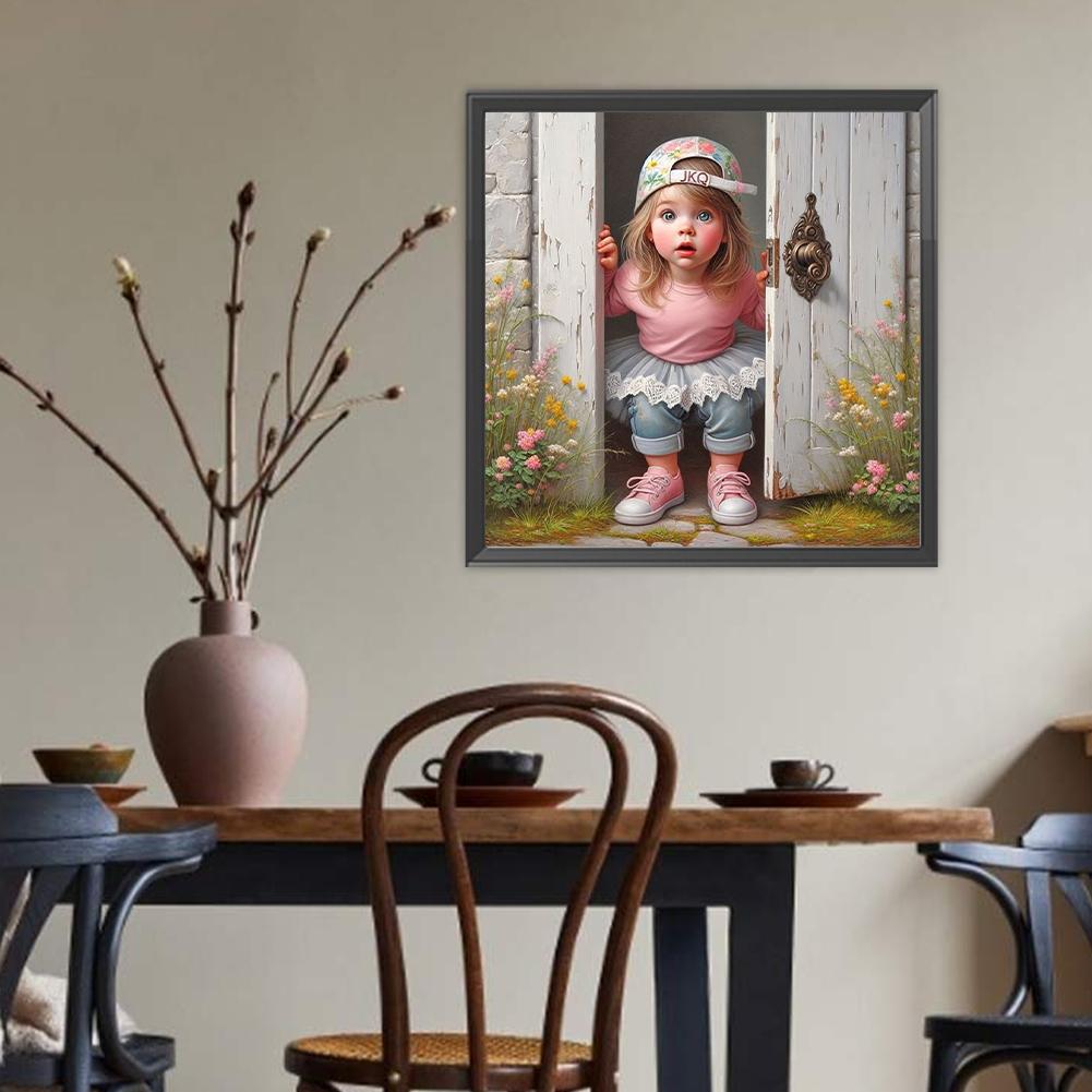 Girl 5D DIY Full Drill Round Diamond Painting Kit for Home Wall Decoration