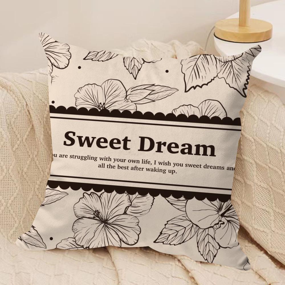 Beautiful Retro Flowers Cushion Cover Soft Plush Fabric DoubleSided Printed Sofa Cushion Cover for All Seasons Home Decor Gift