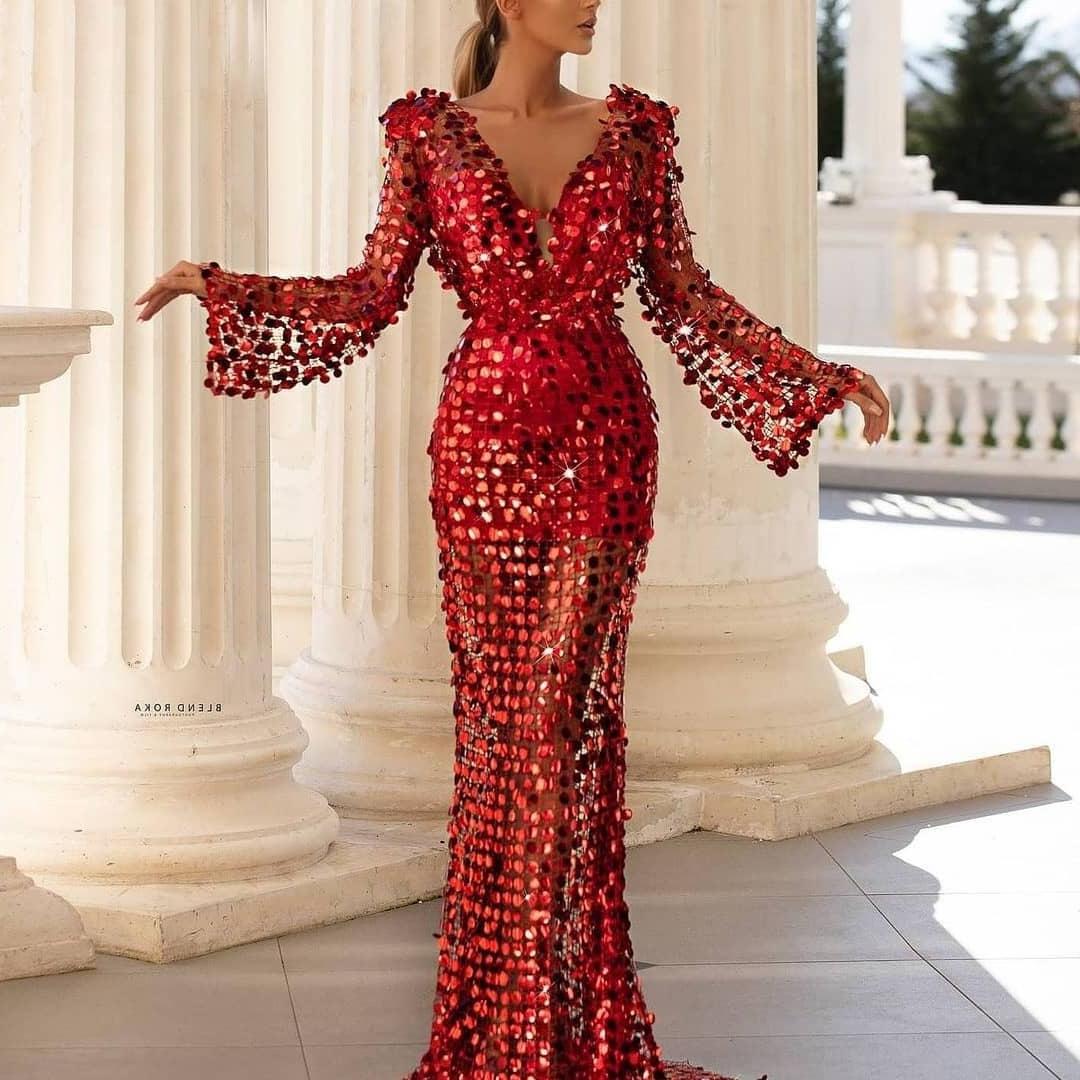 Xqwewanticedd Women's Burgundy Toast Dress Bridal New European And American Dress Host Evening Dress Dress Cm