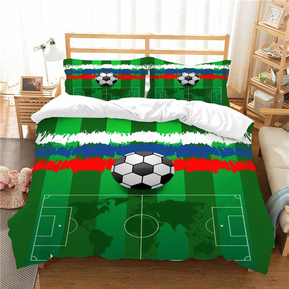 Heißer Verkauf Bettbezug Sets 3D Gedruckt Bett Set Fußball Heimtextilien Highend Polyester Quilt Abdeckung Kinder Einzigen Größe Bettdecke