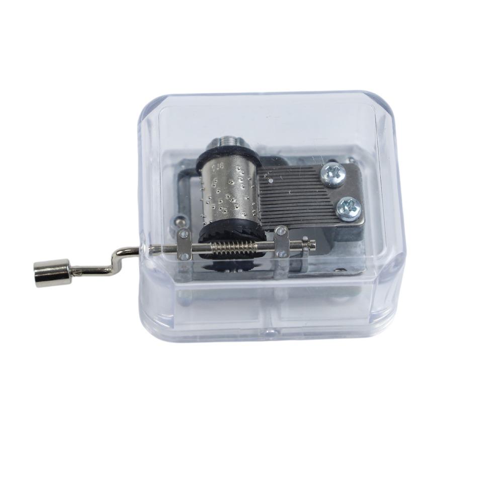 Transparent Hand Operated Music Box Acrylic Creative Crafts Ornaments  Birthday Gifts