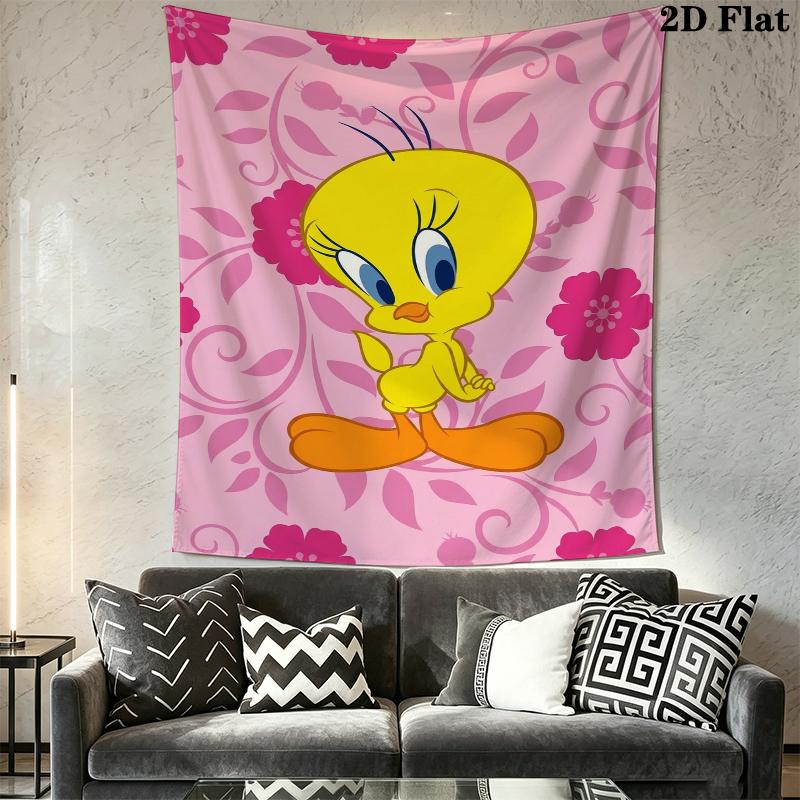 Tweety Bird Wall Tapestry Aesthetic Wall Hanging Printed Fabric Blanket Decorative Tapestries for Bedroom Living Room Home Decor