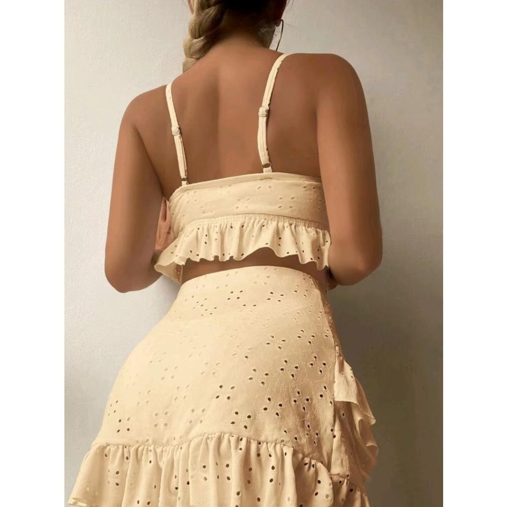 European and American Hip Skirt Split Swimsuit Three-piece Station Strap Beach Bikini Swimsuit