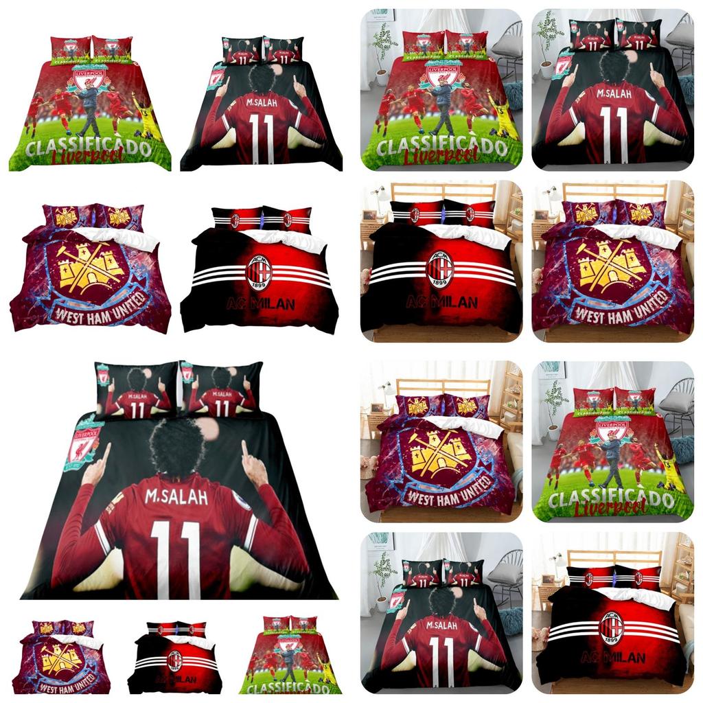 Football-themed Bedding Set Includes Duvet Cover And Pillowcase Polyester Material