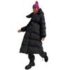 Winter Warmer Damen Oversize Langer Daunenmantel Maxijacke mit Abnehmbarer Kapuze Durchgehender Reißverschluss Gepolstert Langarm