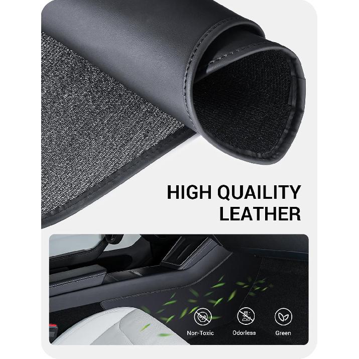 BASENOR 2025 2026 Tesla Model Y Center Console Side Anti-Kick Mats, Waterproof & Dust Resistant Protector Cover Front Seat For Model Y Juniper