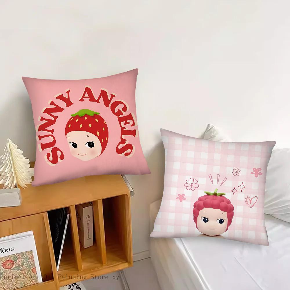 Niedliche Puppe Cartoon Sonnys Angels Kissenbezug Mode Quadratischer Kissenbezug Schlafzimmer Sofa Zimmer Ins Dekoration Freizeit Kissenbezug