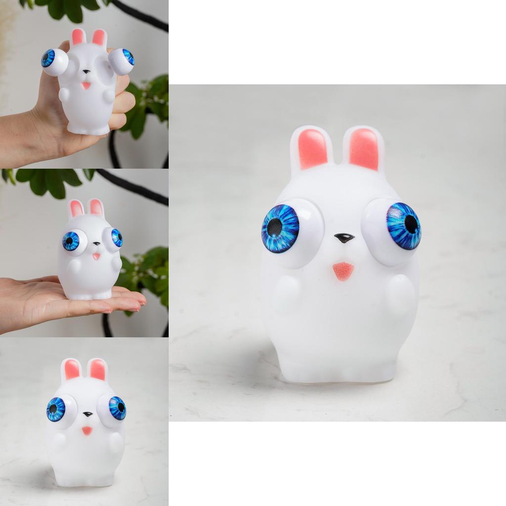 Small White Bunny Toy With Tpr Material For Creative Stress Relief And Hand Eye Coordination