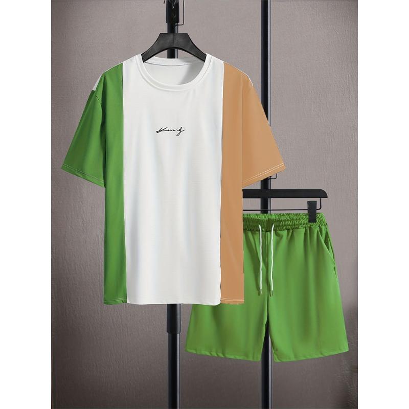 2024 New Summer Casual Men's Short-sleeved Top Outdoor Street Fashion Beach Shorts 3D Printed Men's T-shirt And Shorts Set