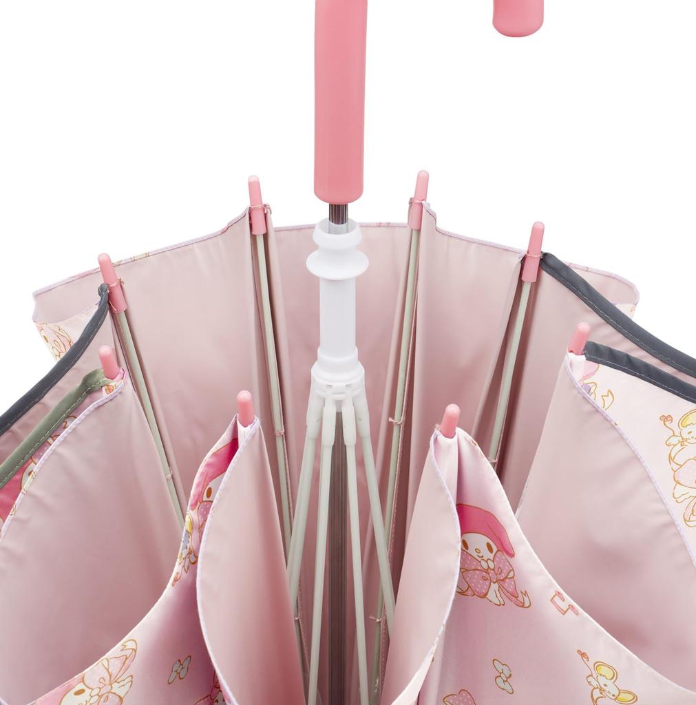 Skater Sanrio My Melody Big Ages Manual UV 8 Suitable for Sun and Children's Parasol, 50cm, Ribbon, 7-8, 115-125cm, Finger-Pinch-Resistant, Opening,