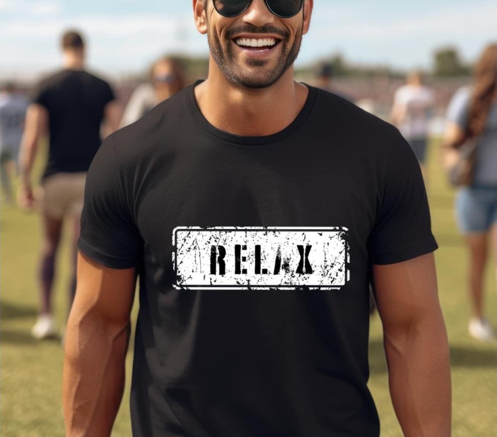 Relax Shirt, Vintage Distressed Relax Graphic Tee, Chill Lifestyle T-Shirt, Minimalist Streetwear Relax Quote Shirt M