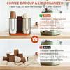 3-in-1 Coffee Cup Lid Holder Wooden Base Cup Dispenser Rack Paper Cup Dispenser  Office Kitchen Use