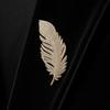 Zircon Feather Brooch Elegant Design Minimalist Style Fashion Accessory for Men and Women Suitable for Formal and Casual Wear