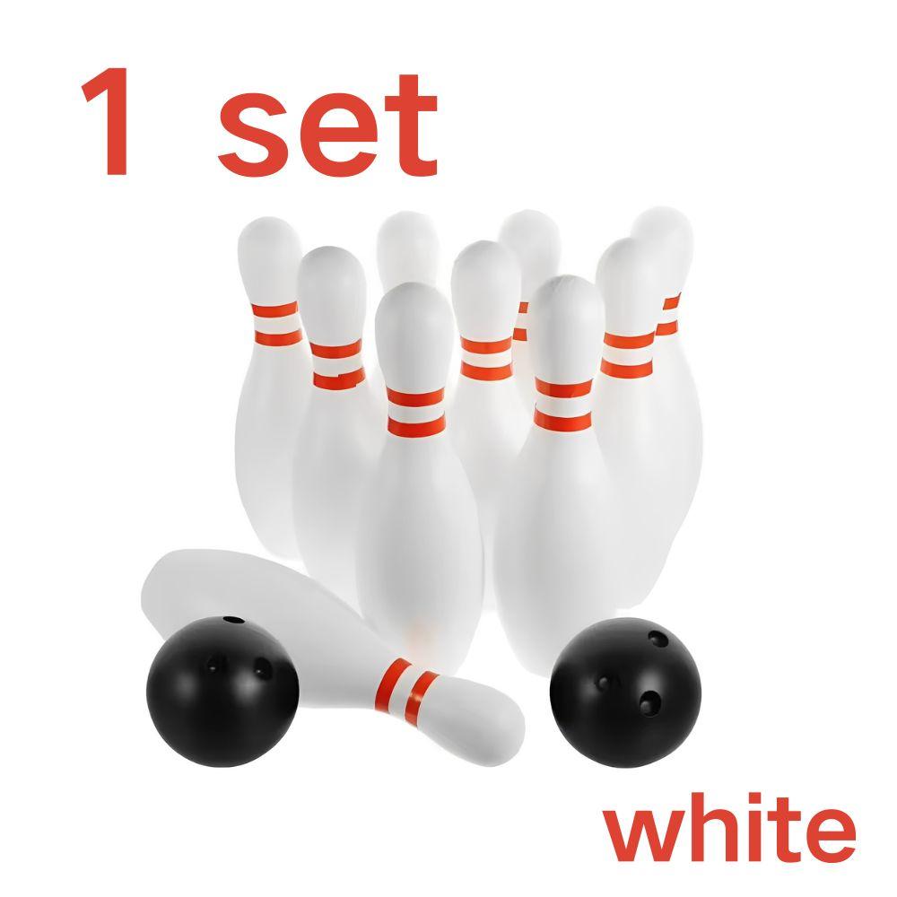 1 Set Plastic Colorful/White Bowling Set Indoor Outdoor Parties Sports Team Family Birthday School Gifts YMY